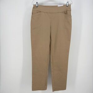 Croft & Barrow Effortless Stretch Pants Womens 6P Petites Tan Mid-Rise Sleek